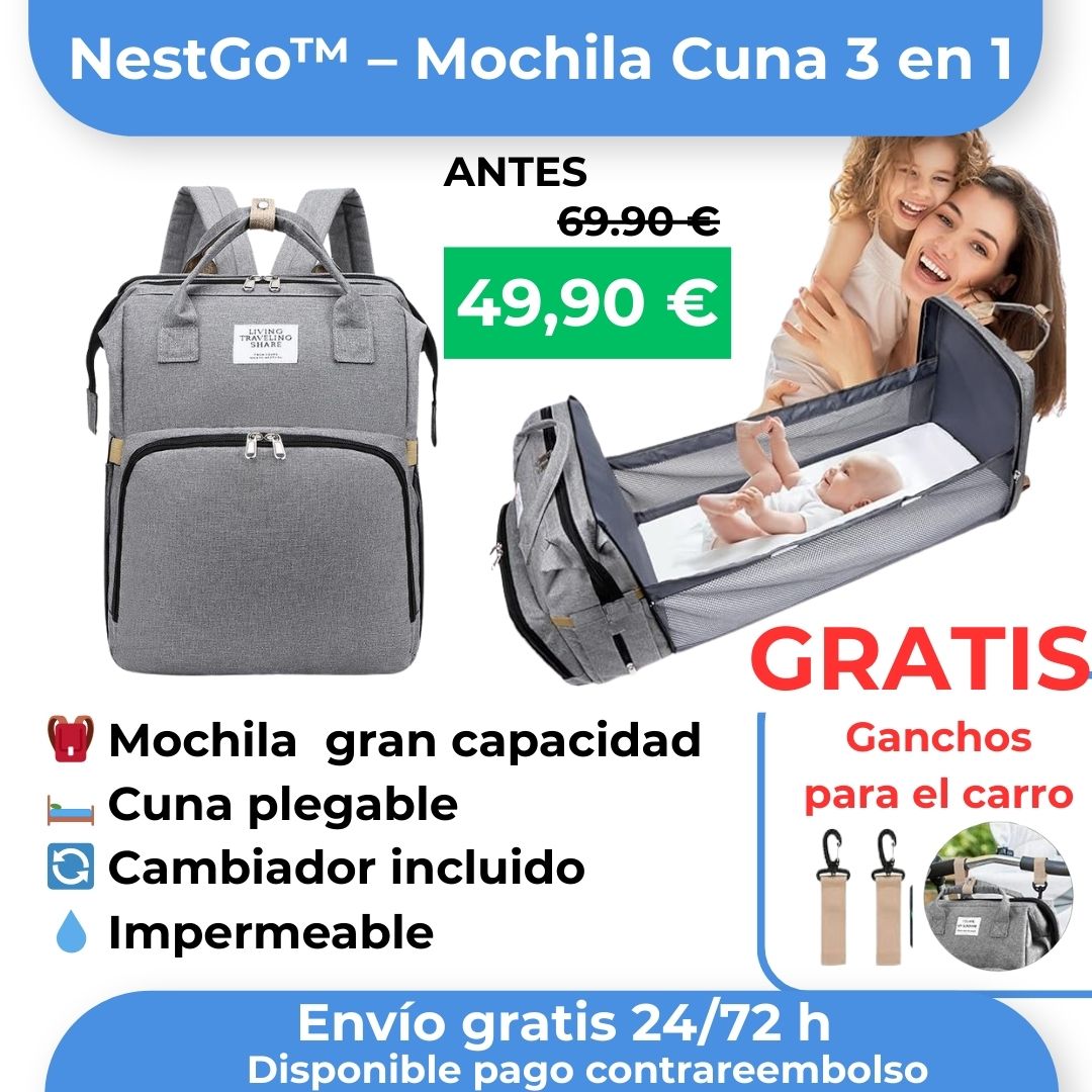 NestGo™ – Mochila Cuna 3 en 1 para Bebés