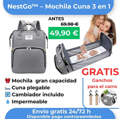 NestGo™ – Mochila Cuna 3 en 1 para Bebés